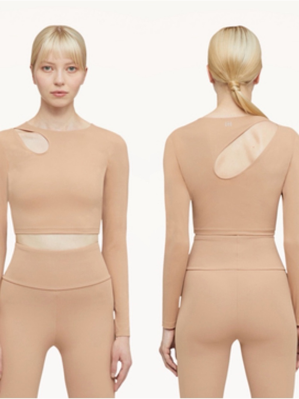 NWT Wolford Warm Up Top Long Sleeves Almond, XS